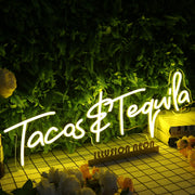 Tacos And Tequila Yellow Neon Sign