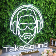 Take Sound White Custom Neon Sign