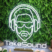 Take Sound White Custom Neon Sign