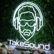 Take Sound White Custom Neon Sign