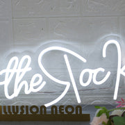 Talk To The Rock White Neon Sign