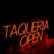 TAQUERIA OPEN Orange Neon Sign