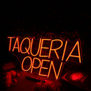 TAQUERIA OPEN Orange Neon Sign