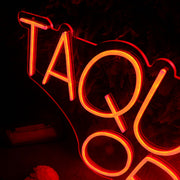 TAQUERIA OPEN Orange Neon Sign