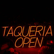 TAQUERIA OPEN Orange Neon Sign