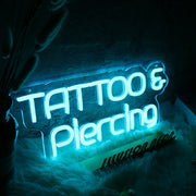 TATTOO And Piercing Blue Neon LED Sign