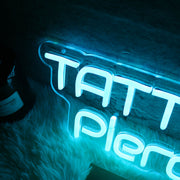 TATTOO And Piercing Blue Neon LED Sign