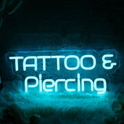 TATTOO And Piercing Blue Neon LED Sign