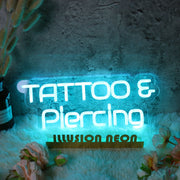 TATTOO And Piercing Blue Neon LED Sign