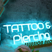 TATTOO And Piercing Blue Neon LED Sign