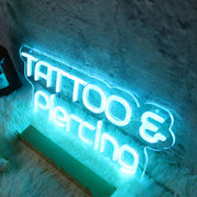 TATTOO And Piercing Blue Neon LED Sign