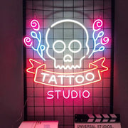 Tattoo And Skull Neon Sign