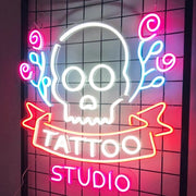 Tattoo And Skull Neon Sign