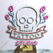 Tattoo And Skull Neon Sign