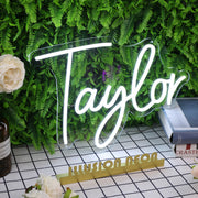 Taylor White Neon Sign