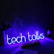 Tech Talks Blue Neon Sign