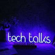 Tech Talks Blue Neon Sign