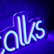 Tech Talks Blue Neon Sign