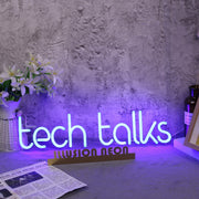 Tech Talks Blue Neon Sign