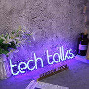 Tech Talks Blue Neon Sign