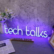 Tech Talks Blue Neon Sign