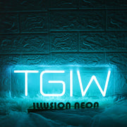 TGIW Blue Neon Sign