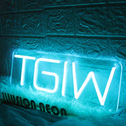 TGIW Blue Neon Sign