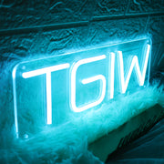 TGIW Blue Neon Sign