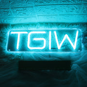 TGIW Blue Neon Sign