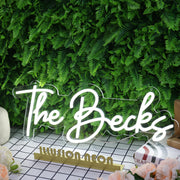 The Becks White Neon Sign