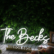 The Becks White Neon Sign