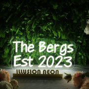 The Bergs Est 2023 White Neon Sign