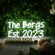 The Bergs Est 2023 White Neon Sign