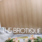 The Brotique White Neon Sign