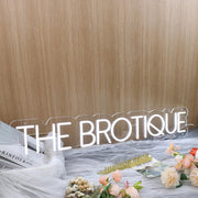 The Brotique White Neon Sign