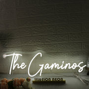 The Gaminos White Neon Sign