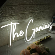 The Gaminos White Neon Sign