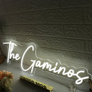 The Gaminos White Neon Sign