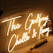 The Godfreys Chelle And Kenny Yellow Neon Sign