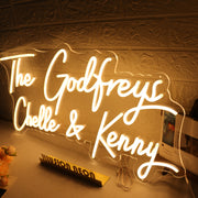 The Godfreys Chelle And Kenny Yellow Neon Sign