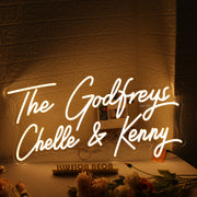 The Godfreys Chelle And Kenny Yellow Neon Sign