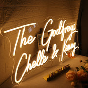 The Godfreys Chelle And Kenny Yellow Neon Sign