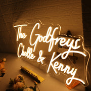 The Godfreys Chelle And Kenny Yellow Neon Sign