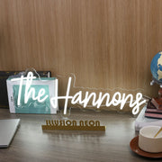 The Hannons White Neon Sign