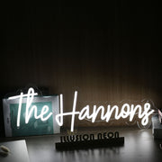 The Hannons White Neon Sign