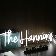 The Hannons White Neon Sign