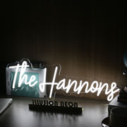 The Hannons White Neon Sign