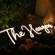 The Haugens White Neon Sign