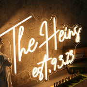 The Heins est 9 3 23 Yellow Neon Sign