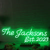 The Jacksons EST 2023 Green Neon Sign